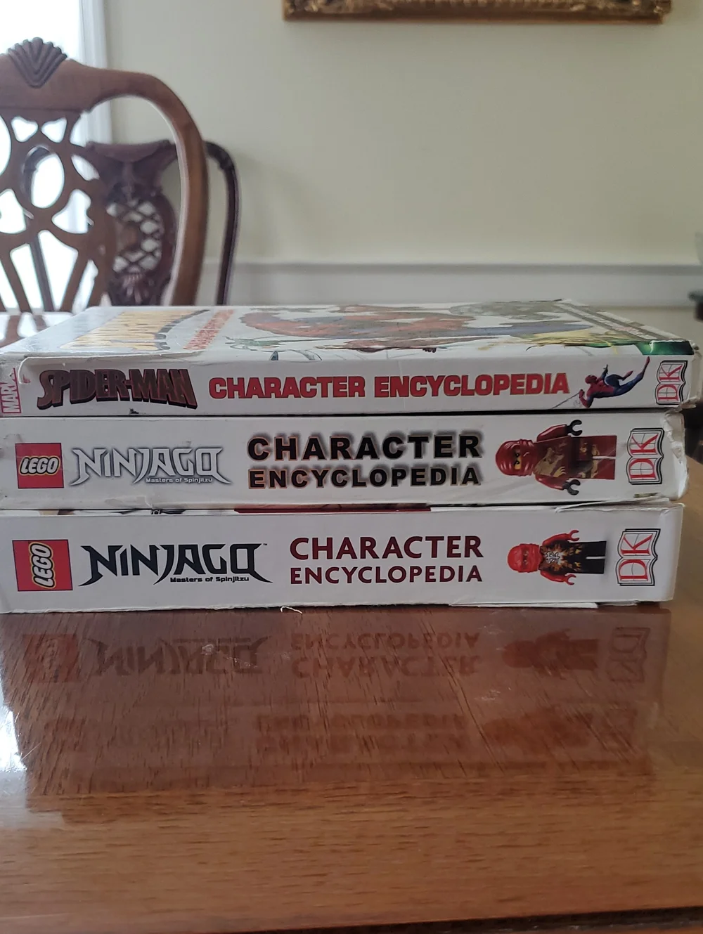 3 LEGO Ninjago Character Encyclopedia & Spiderman Books - White and Red Cover